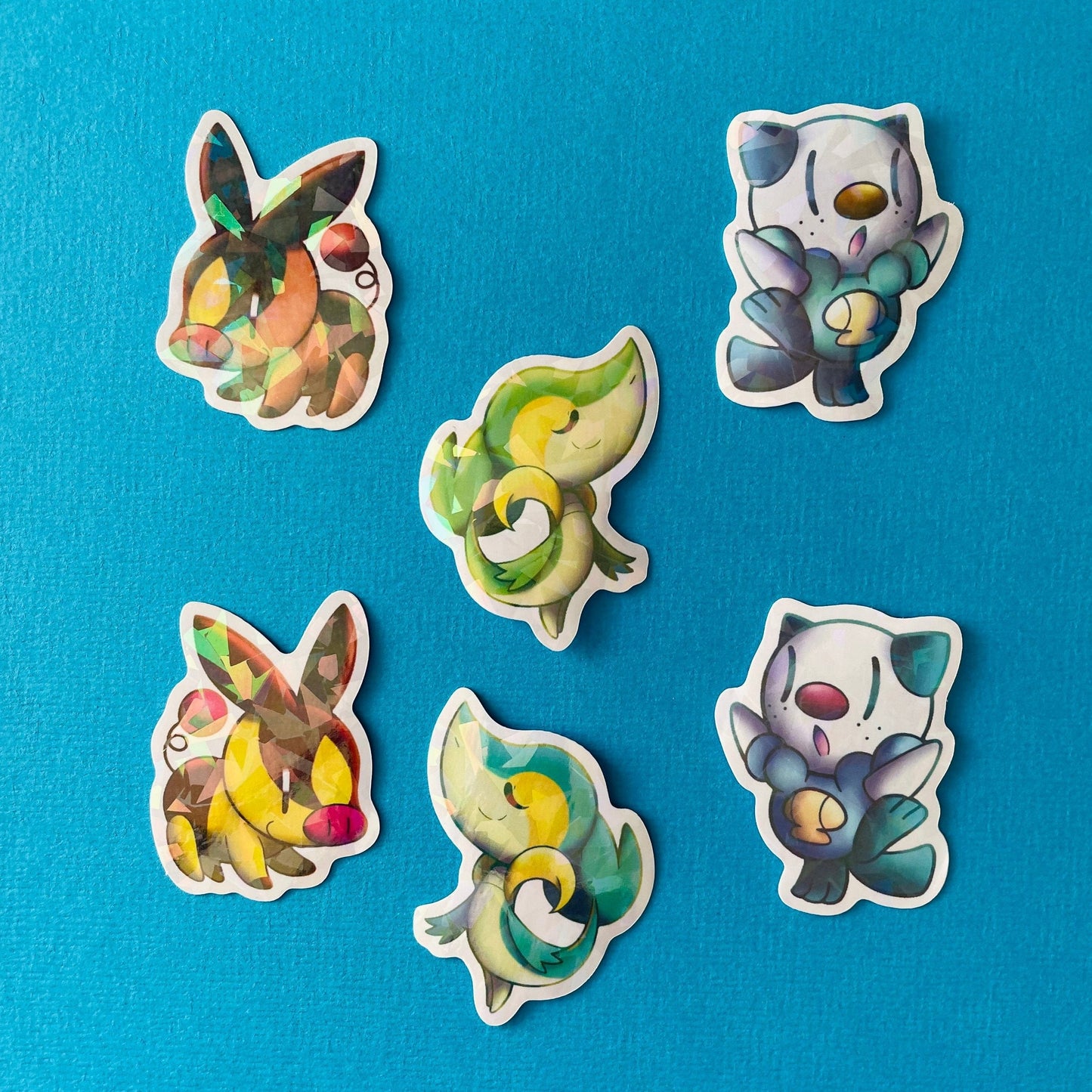 Mijn winkel Sticker Pokemon Starters Vinyl Holographic Stickers