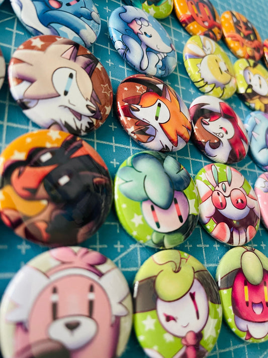 Mijn winkel Button Pokemon Gen 7-8-9  pin buttons (not complete)