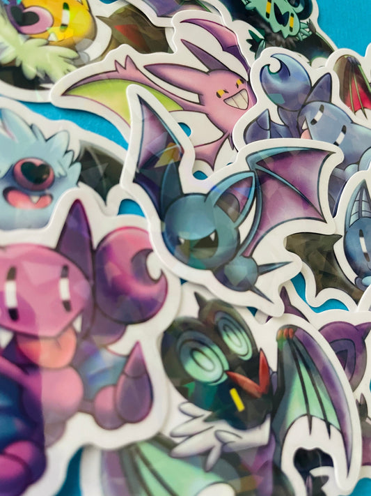 Mijn winkel Sticker Pokemon Bats Vinyl Holographic Stickers