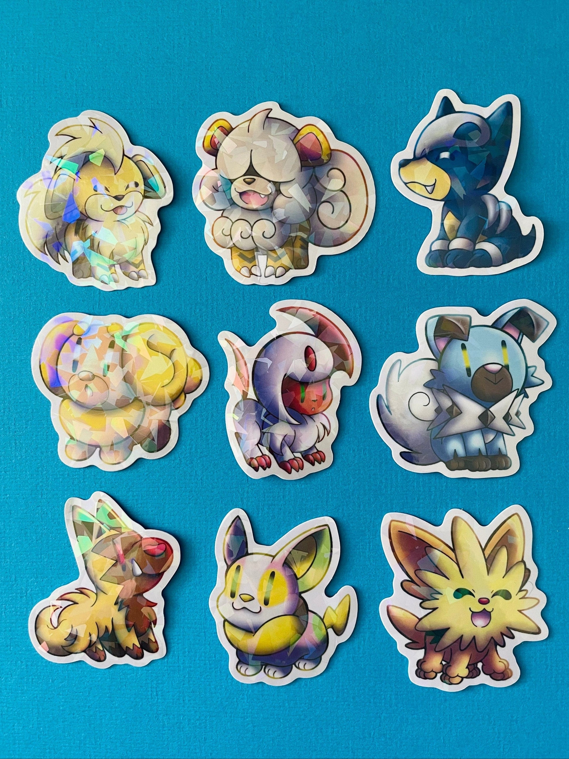 Mijn winkel Sticker Pokemon Dogs Vinyl Holographic Stickers