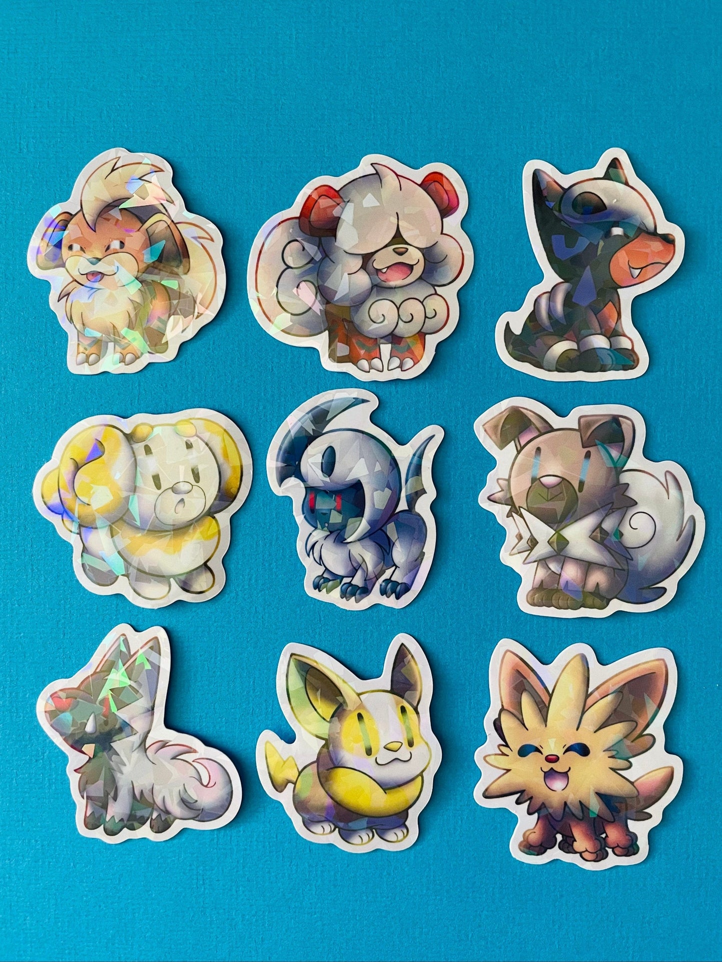 Mijn winkel Sticker Pokemon Dogs Vinyl Holographic Stickers