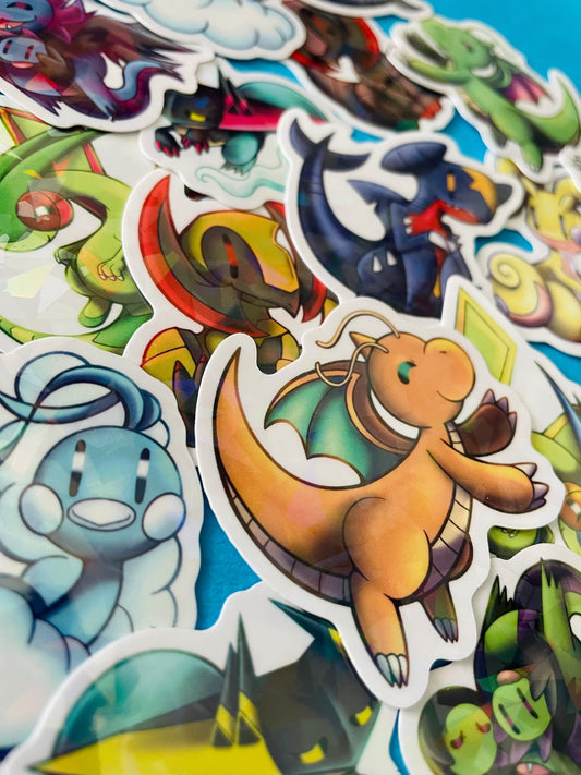 Mijn winkel Sticker Pokemon Dragons Vinyl Holographic Stickers