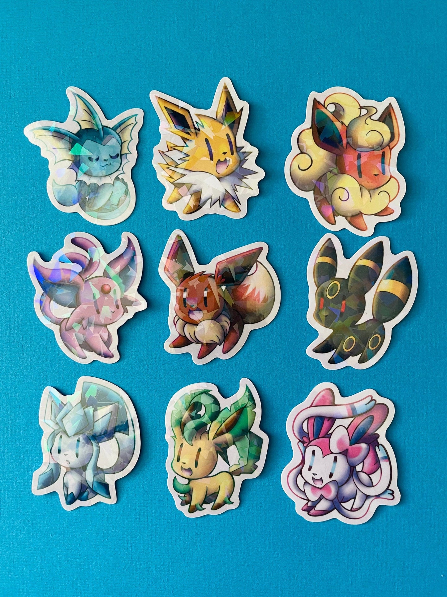 Mijn winkel Sticker Pokemon Eevee's Evolutions Vinyl Holographic Stickers