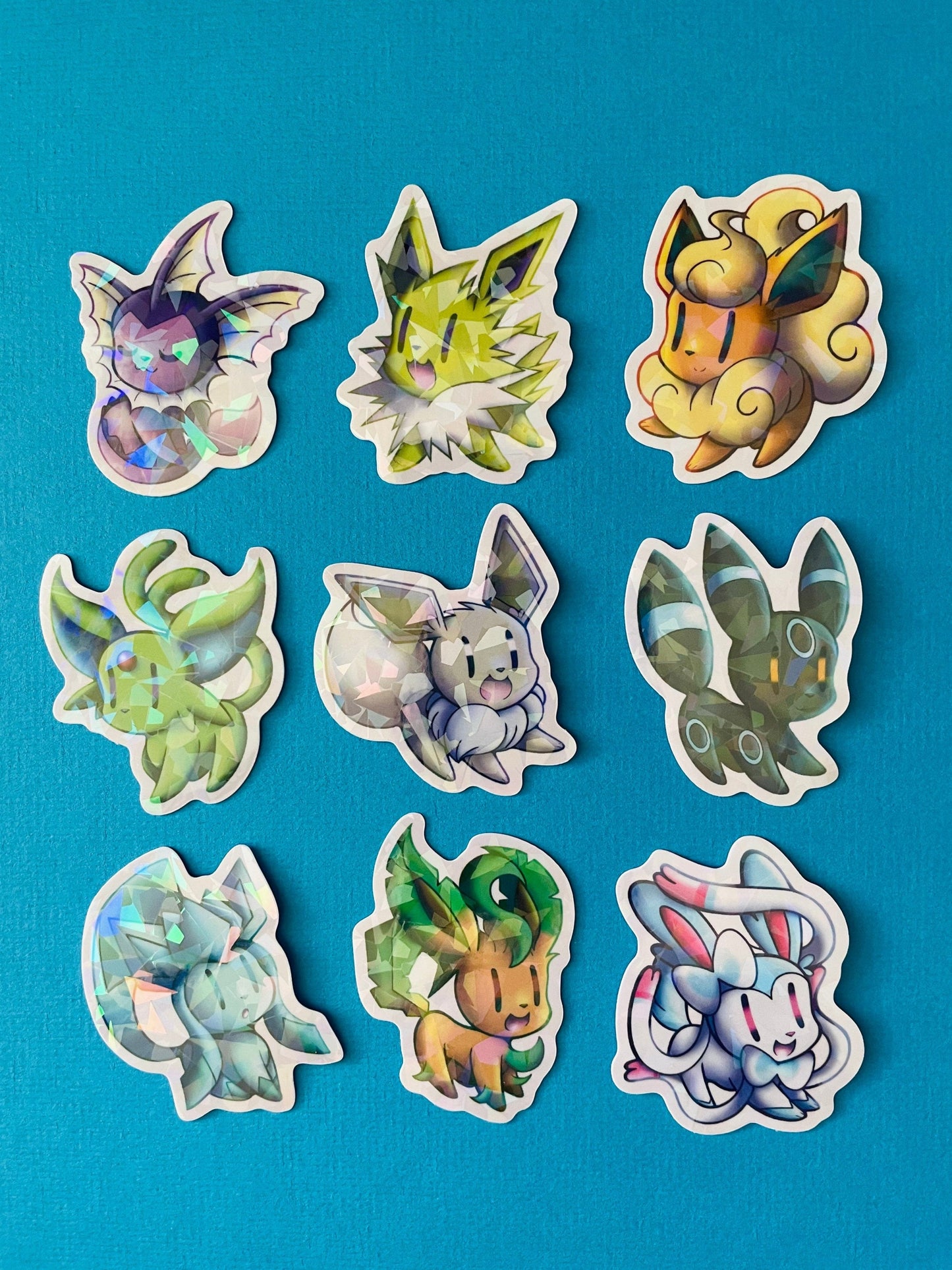 Mijn winkel Sticker Pokemon Eevee's Evolutions Vinyl Holographic Stickers