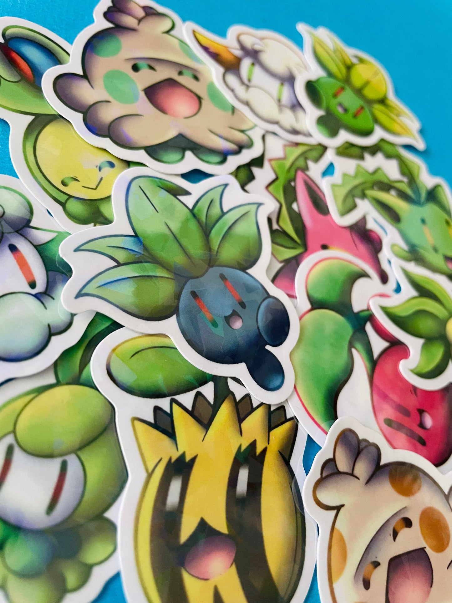 Mijn winkel Sticker Pokemon Grass Type Vinyl Holographic Stickers