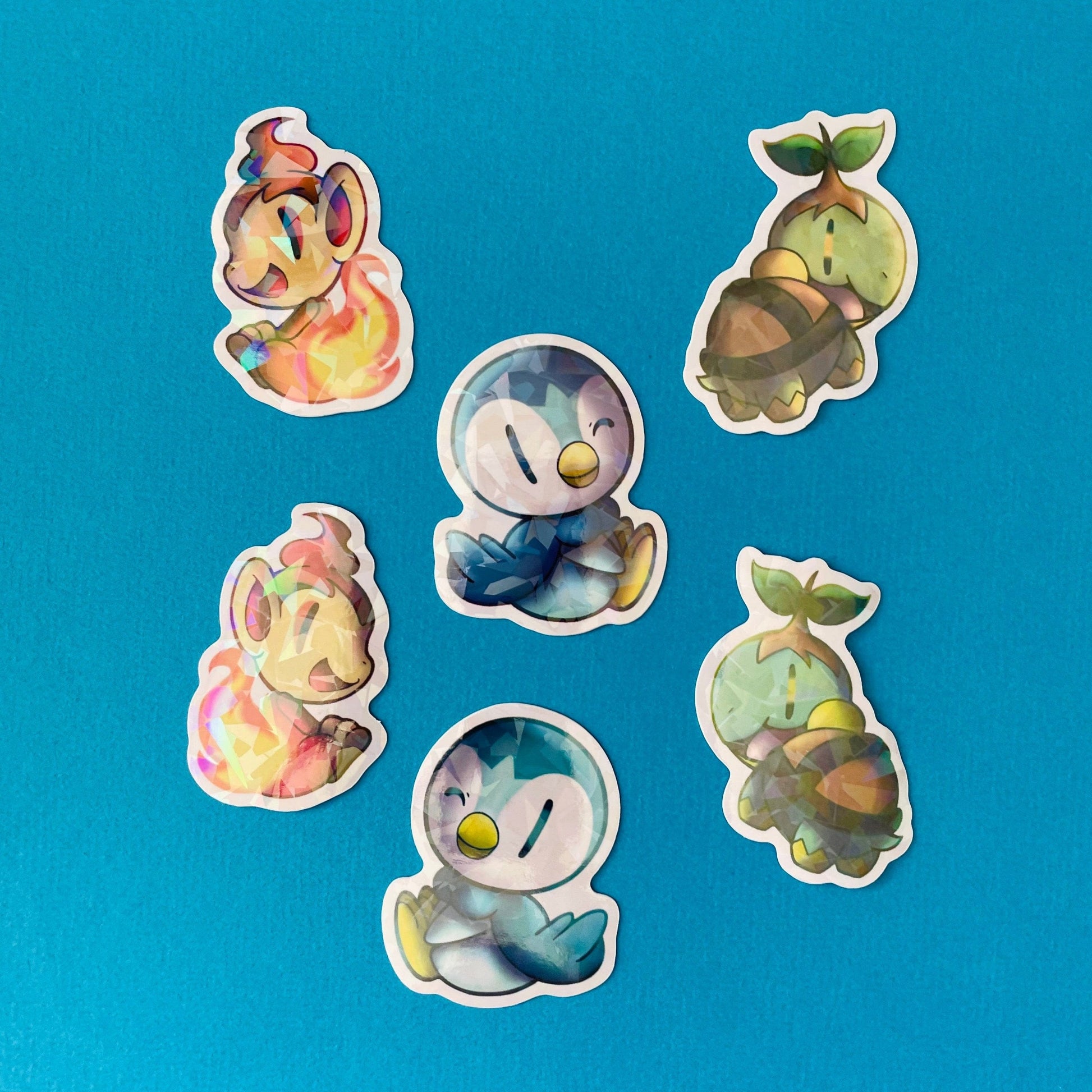 Mijn winkel Sticker Pokemon Starters Vinyl Holographic Stickers
