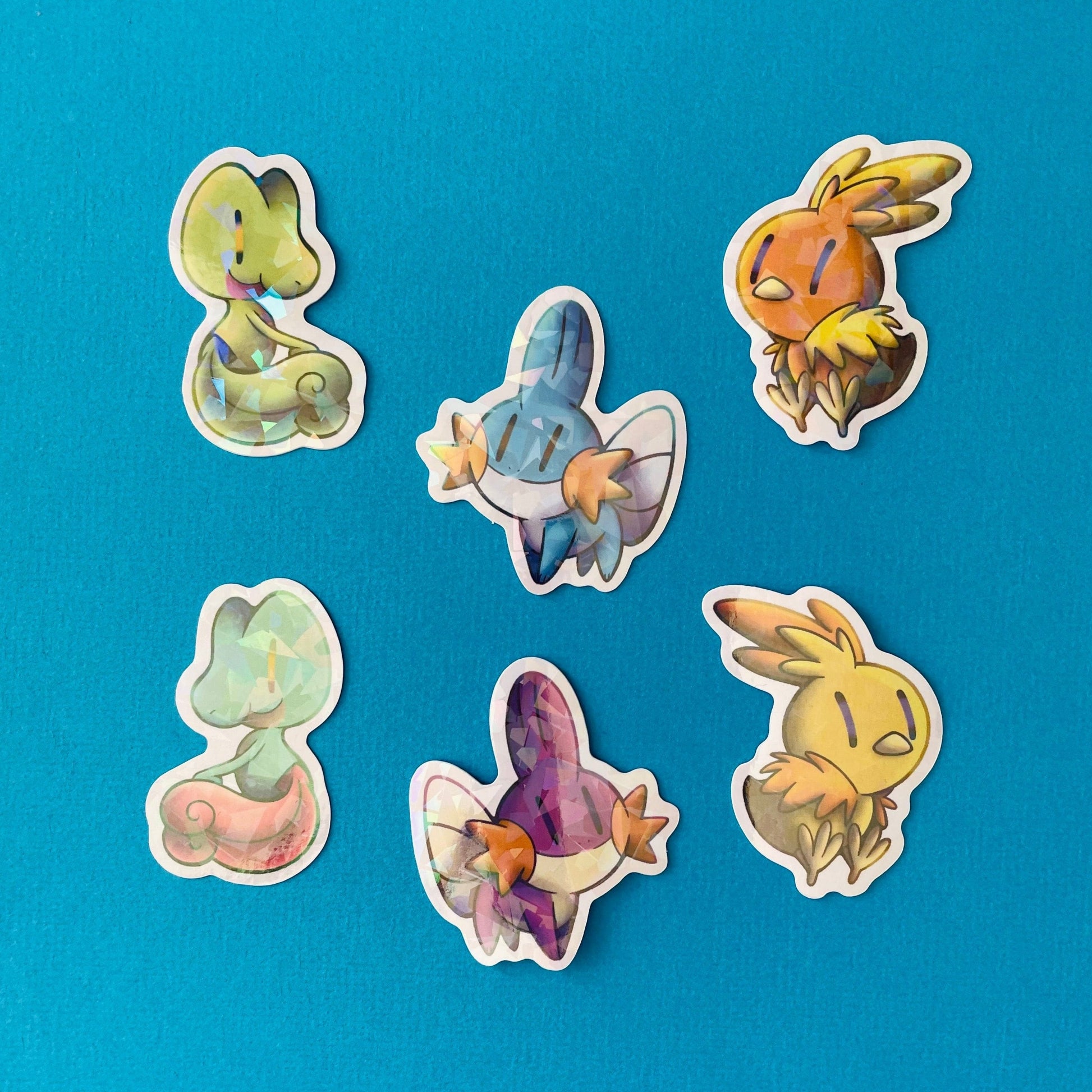 Mijn winkel Sticker Pokemon Starters Vinyl Holographic Stickers