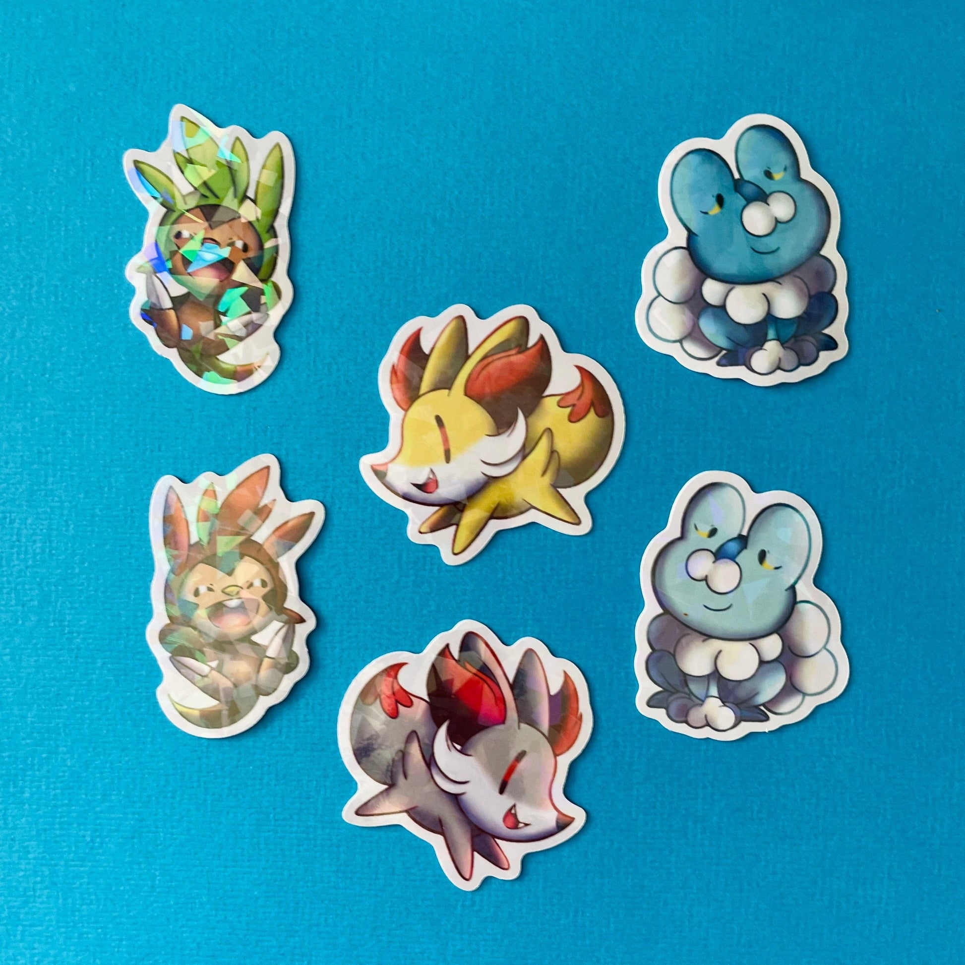 Mijn winkel Sticker Pokemon Starters Vinyl Holographic Stickers