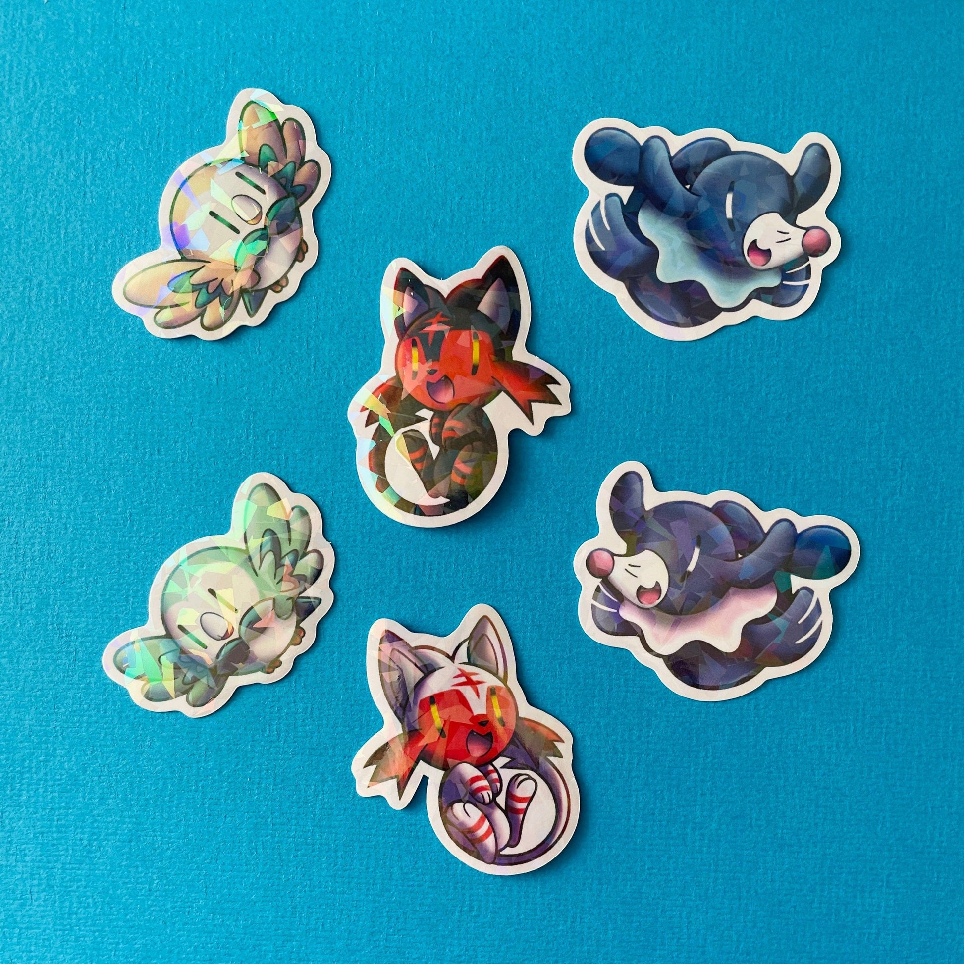 Mijn winkel Sticker Pokemon Starters Vinyl Holographic Stickers