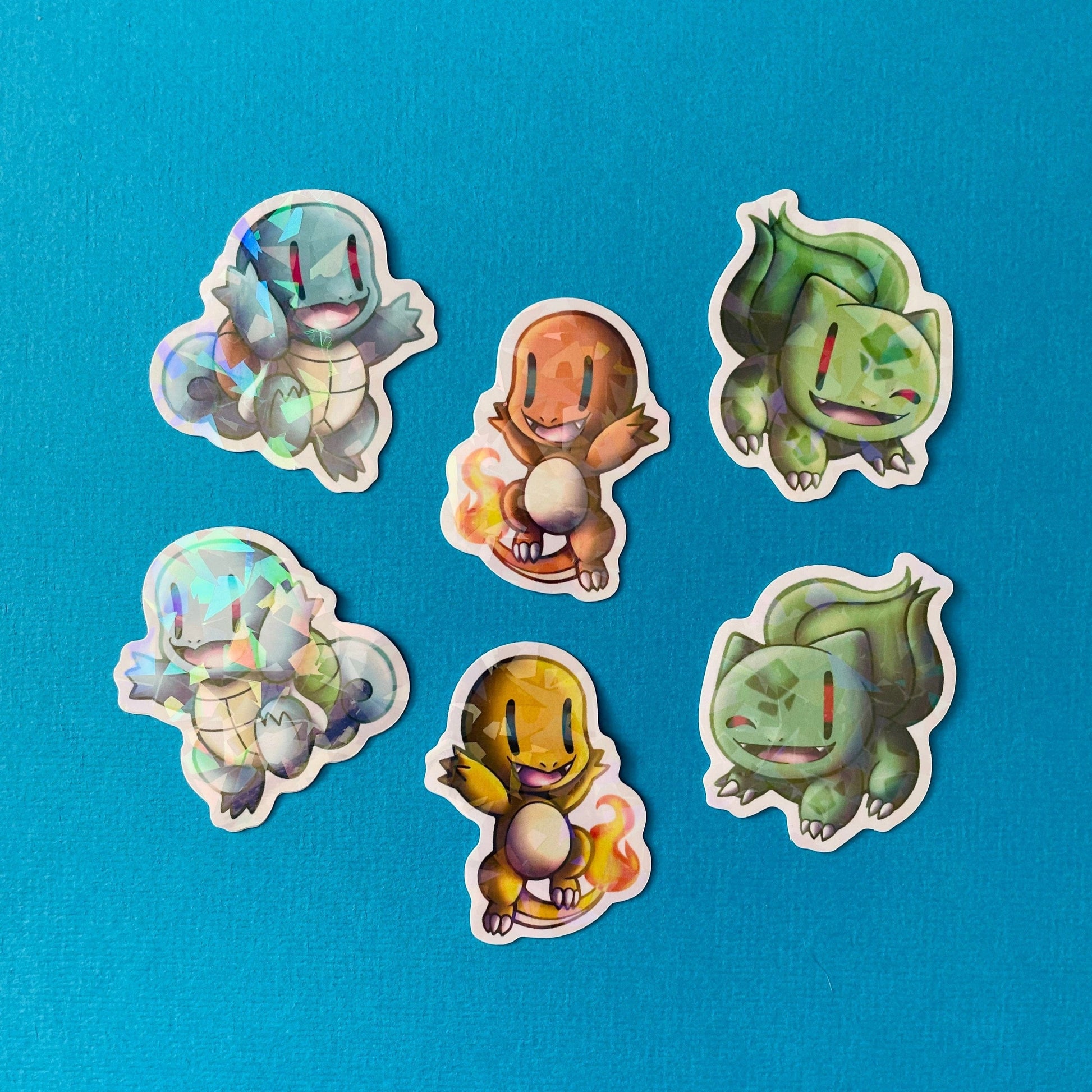 Mijn winkel Sticker Pokemon Starters Vinyl Holographic Stickers